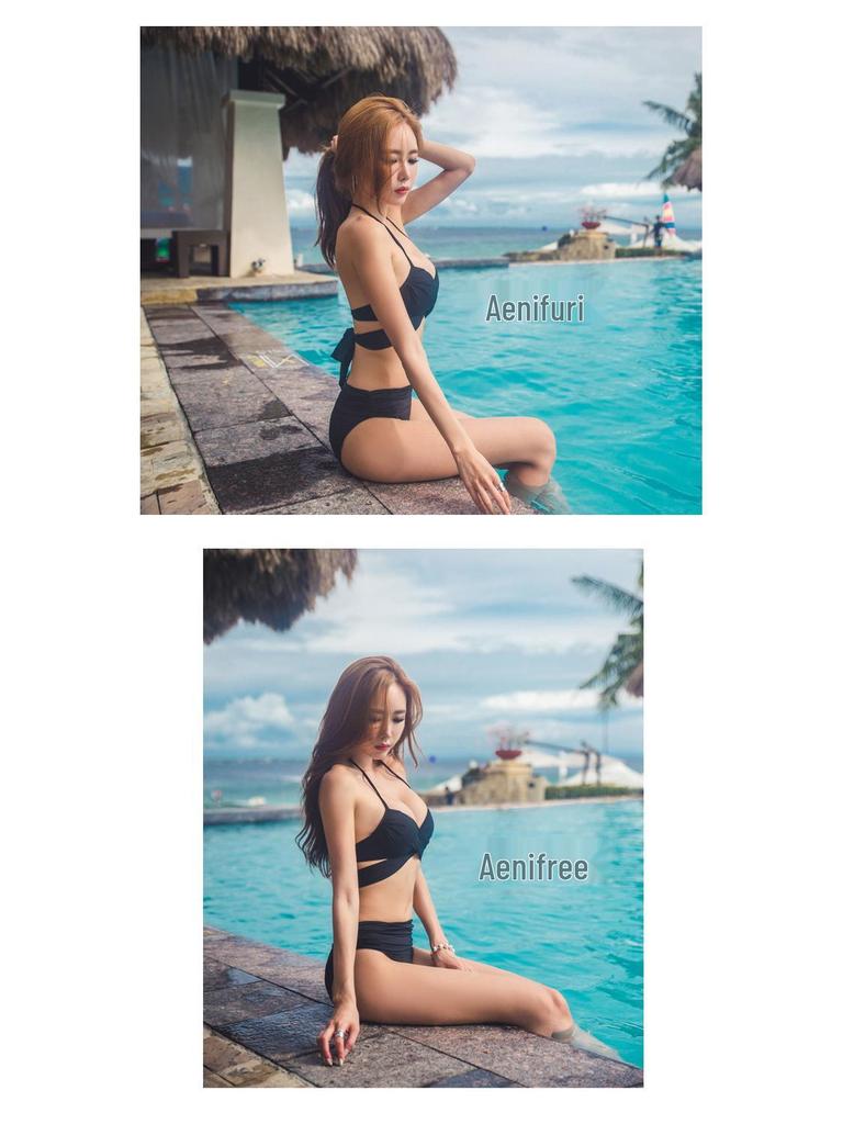 Korea Classic Solid Color Push-up Underwire Bikini Swimsuit - Versatile, Sexy and Slimming for Any Chest Size