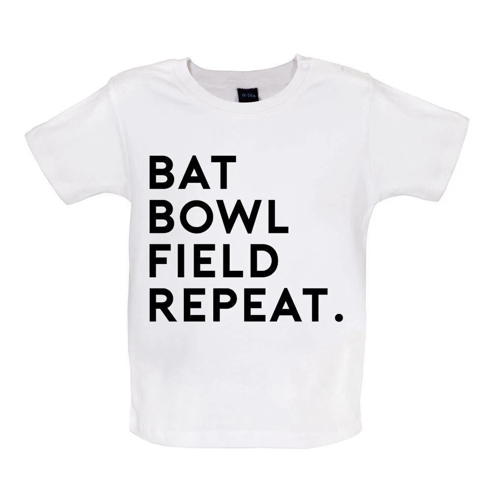 

Repeat Field Bowl Bat - Kids Baby Kids Boys Girls Unisex T-Shirt / Bodysuit - Cricket Player 120