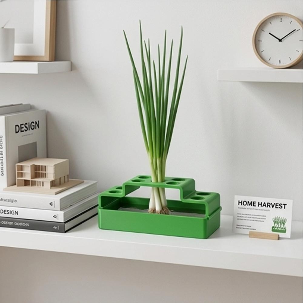 3D Printed Hydroponic Chive Planter, Soil-Free Automatic Water Growing Box for Home Repeated Harvest