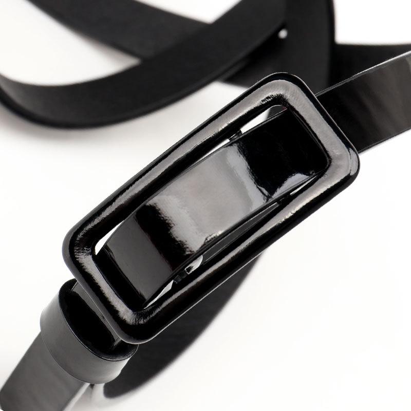 No Perforated Patent Leather Buckle Women'S Belt Jeans Dress Decorative Belt Candy-Colored Small Belt