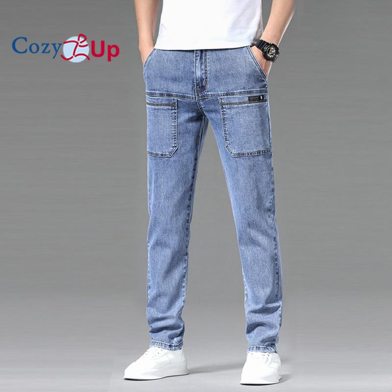 Cozy Up Men's Stretch Jeans, Straight Leg, Multi Bag Casual Pants