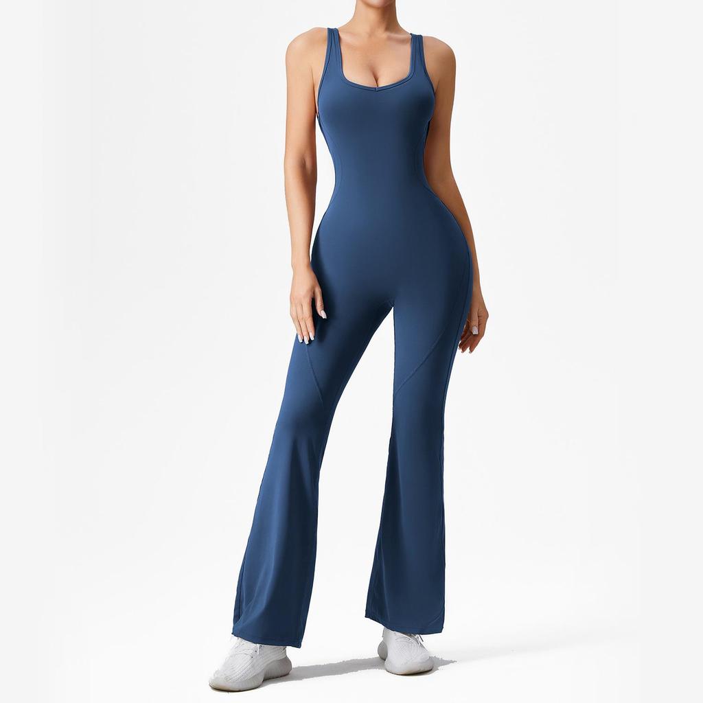 Slimming Yoga Dance Jumpsuit: Body-Shaping, Hip-Lifting, Micro-Flare Fitness Wear
