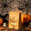Night Glowing Holiday Bags Halloween Candy with Luminous Pumpkin Ghost Prints, Thickened Pattern Goodie Bag Paper Gift Bags, Trick or Treat