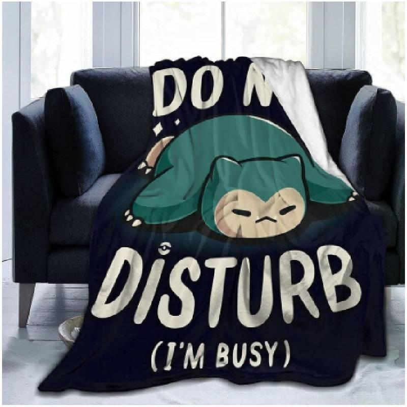 Pokemon Snorlax Cartoon Vzor Flanelová Deka Měkký Plyš Pro Domácí Použití