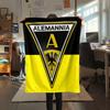 Alemannia Aachen Pattern Flannel Blanket, High Quality Comfortable for All Seasons, Home Decor, Warmth and Comfort, Perfect for Gifts.