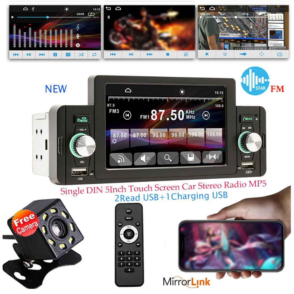 5 Inch Car Radio 1Din CarPlay Stereo Auto Multimedia Player Bluetooth MirrorLink FM Receiver For Volkswagen Nissan Toyota