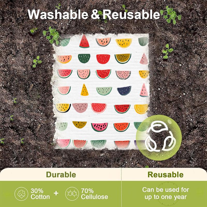 6 szt. Ściereczki szwedzkie z nadrukiem owoców Ekologiczne Ściereczki do naczyń Wielokrotnego użytku Chłonne Ściereczki do czyszczenia kuchni Zmywalne Ścierki do naczyń