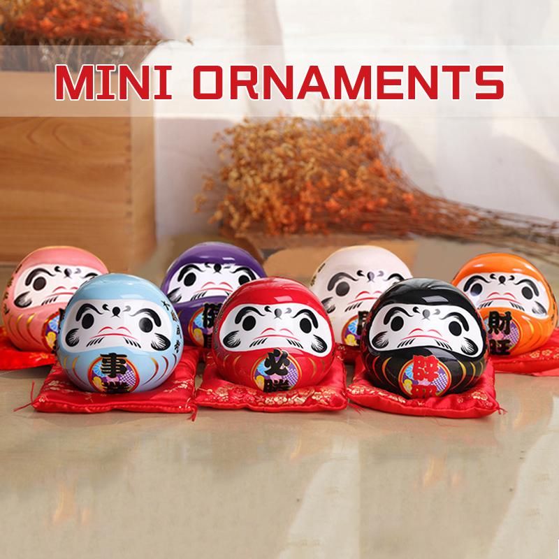 Japanese Ceramic Daruma Doll Lucky Cat Fortune Ornament Money Box Tabletop Feng Shui Craft Home Decor Crafts Gifts