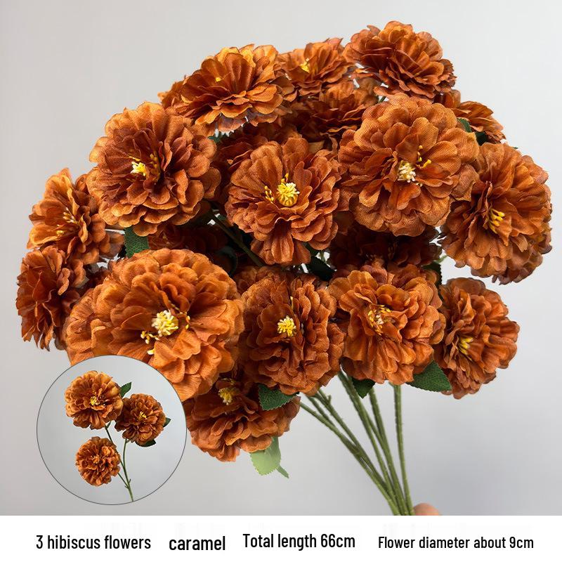 Karamelkleurige Kunstbloemen Bruiloftsdecoratie - Plafond- en Wegdekarrangementen, Koffietint Nepbloemen.