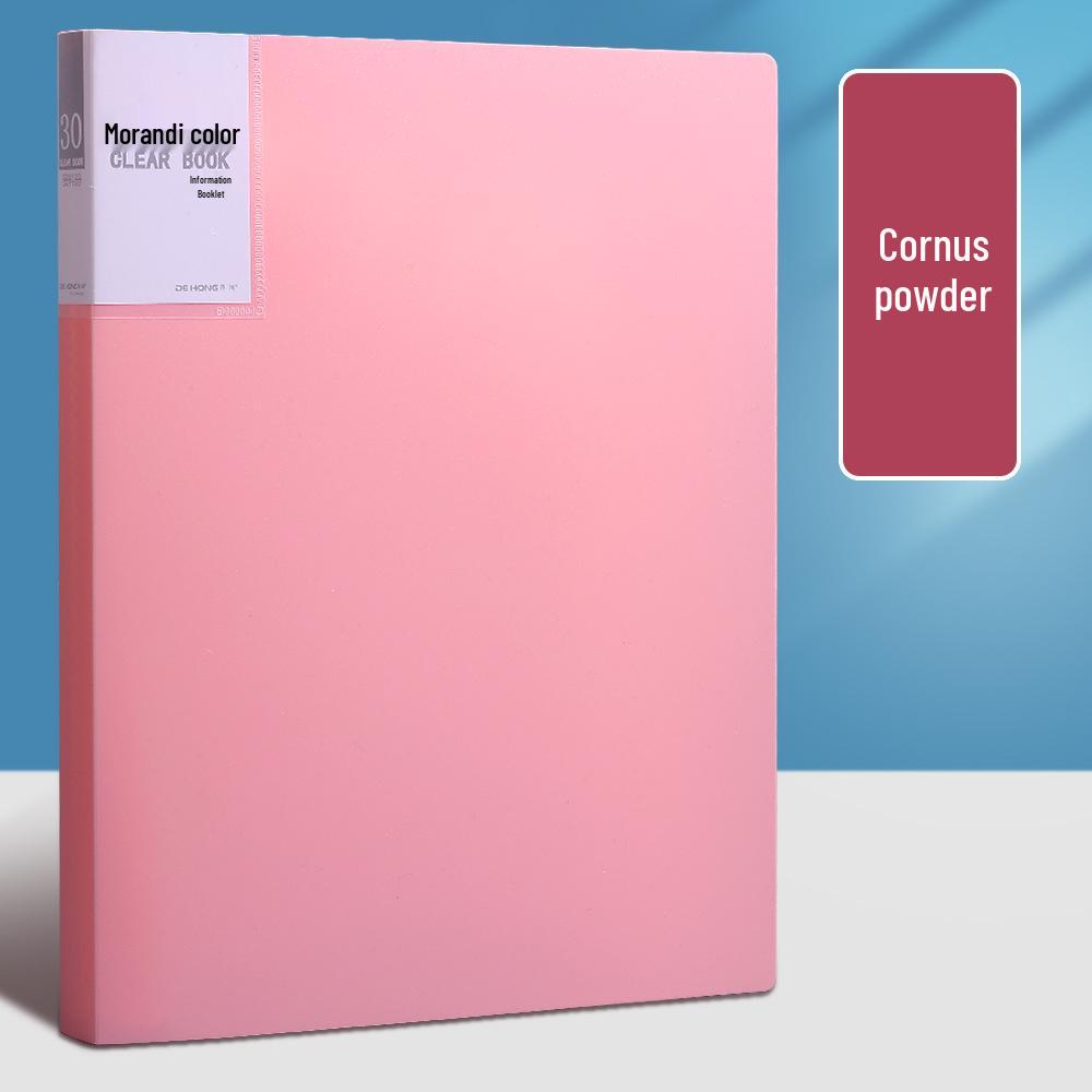 A4 Morandi Data Book: Transparent Inner Page Multi-Layer PP Folder for Office File Storage.