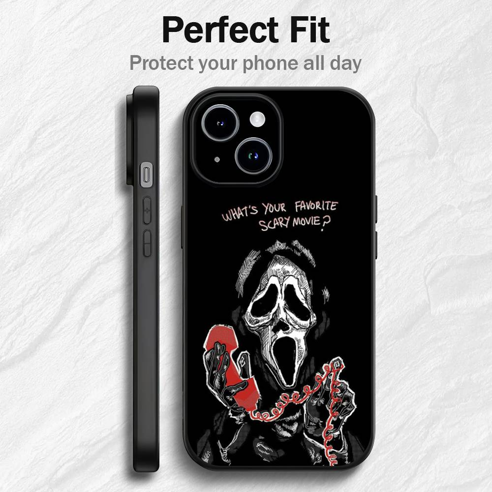 Ghost Face S-Scream Movie Phone Case For iPhone 17 16 15 14 13 12 PRO MAX PLUS Mini TPU Soft to Skin-friendly case