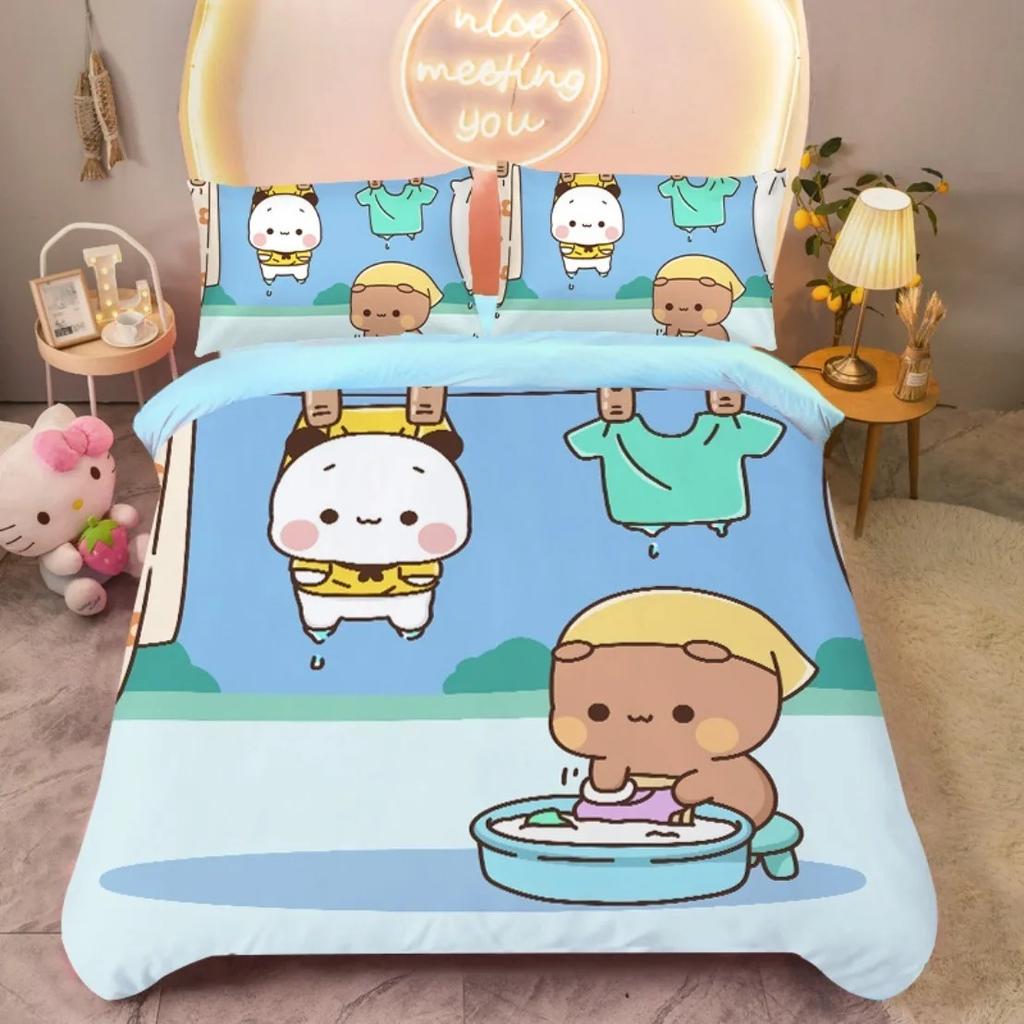 Comforter Lovely Children'S Kawaii Bubu And Dudu Comforter Bed Single Twin Full King Queen Size Bedding Set Kids