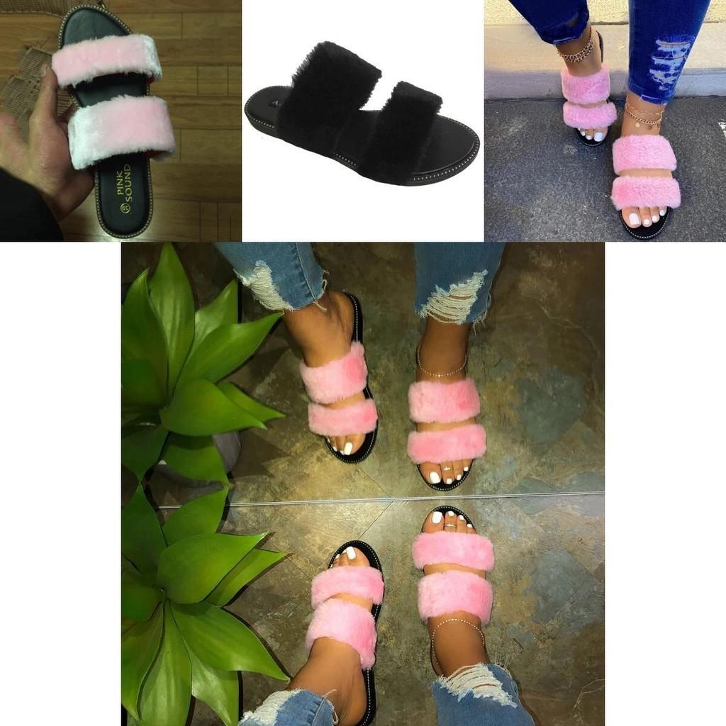 Cozy And Soft Women Fur Fluffy Sliders Slippers Perfect For Summer Relaxation