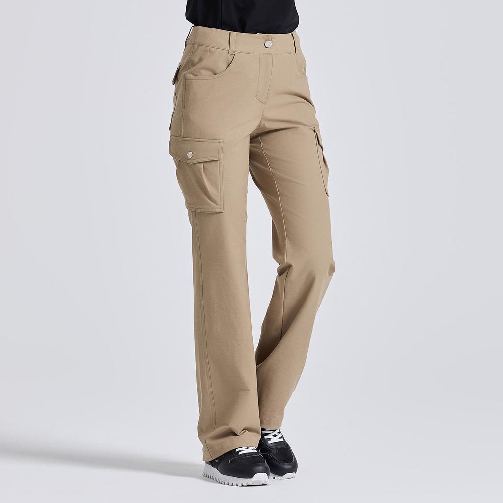 CHALLENGER Women'S Urban Cargo Pocket Wide Fit Pants Beige