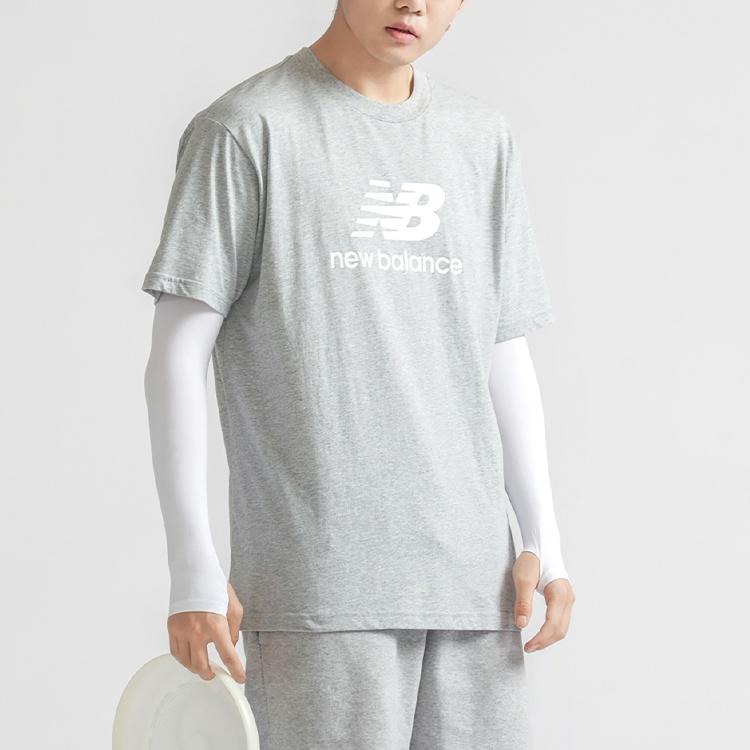 New Balance Essential Logo T-shirt Asia Sizing 'Grey' Men's AMT31541-AG