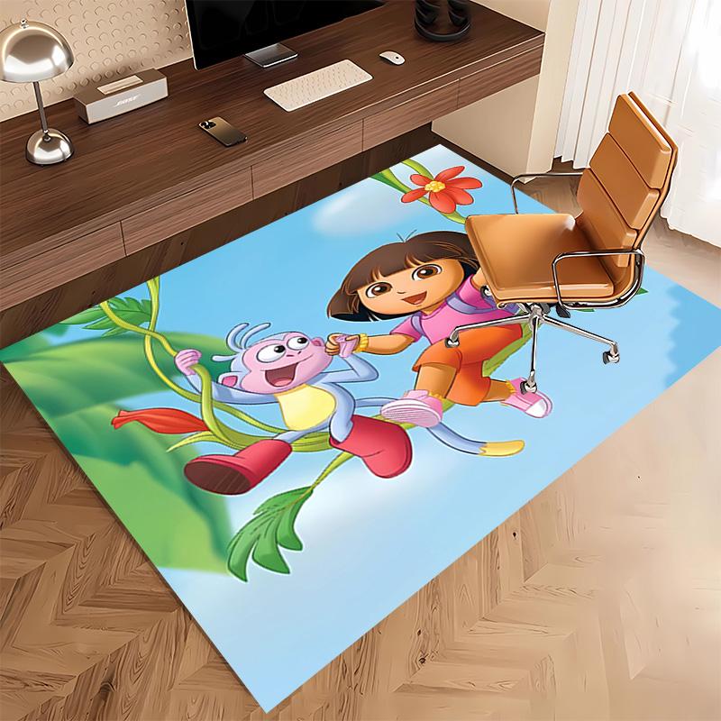 1pc D-Doras The Explorer Print Area Rug - Soft, Washable Non-Slip Indoor Mat, Living Room, Home Office Decorative Rug,Office Decorative