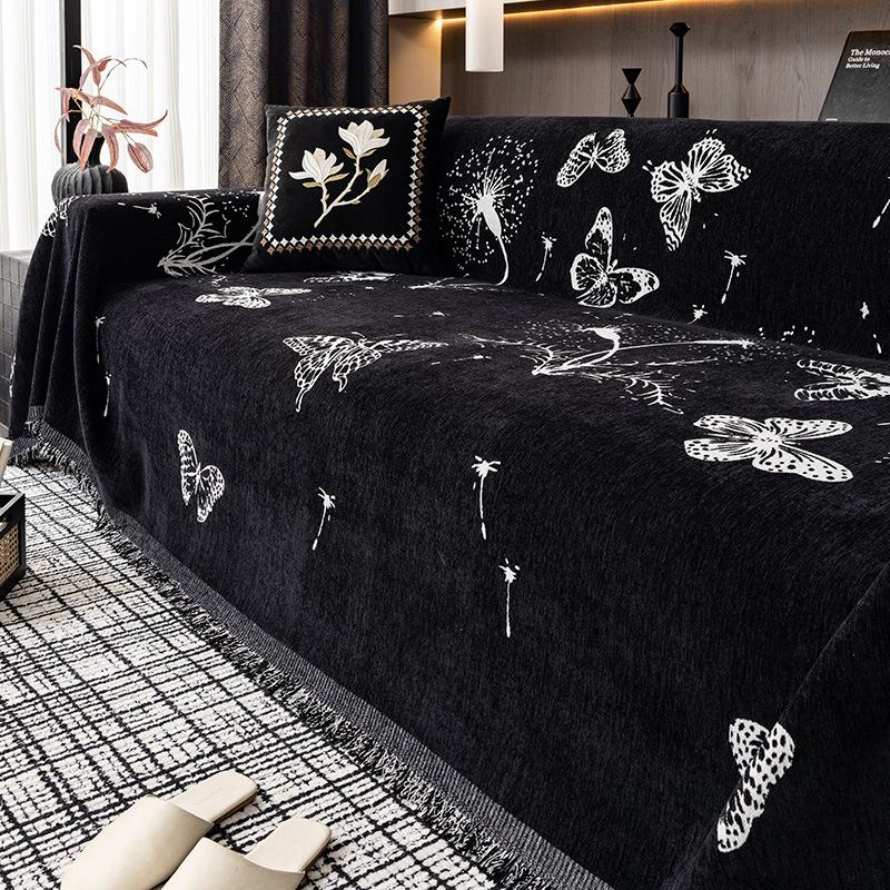 

Universal Butterfly Sofa Cover For All Seasons, Non-Slip And Dirt-Resistant One-Piece Chenille Sofa Towel, Anti-Cat Scratch Sofa Cover 180*90