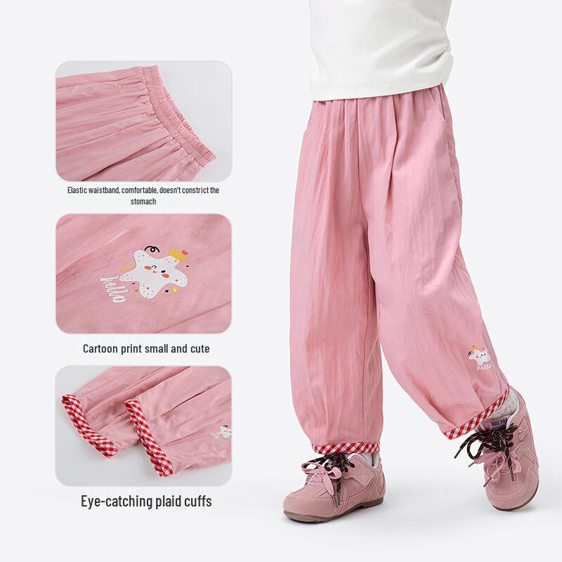 Girl's Summer Cartoon Print Lightweight Jogger Pants