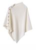 AOSSVIAO 2026 New Autumn Winter Women Pure Cashmere Shawl Solid Color Warm Side Button Knit Cape Poncho Outerwear