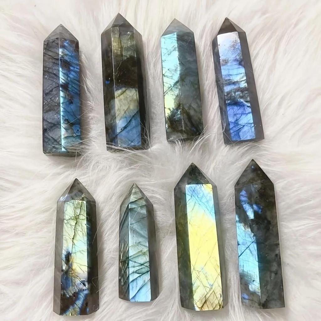 Colonna di Cristallo Esagonale di Labradorite Naturale