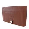 HERMES Dogon GM Purse Bordeaux SilverHardware Taurillon Clemence Women Used