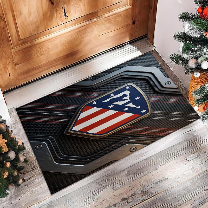 Atletico Madrid Printed Flannel Area Rug Non Slip Soft Polyester Floor Carpet Indoor Decor Mat for Bedroom Living Room Sofa Game Room Home Decoration