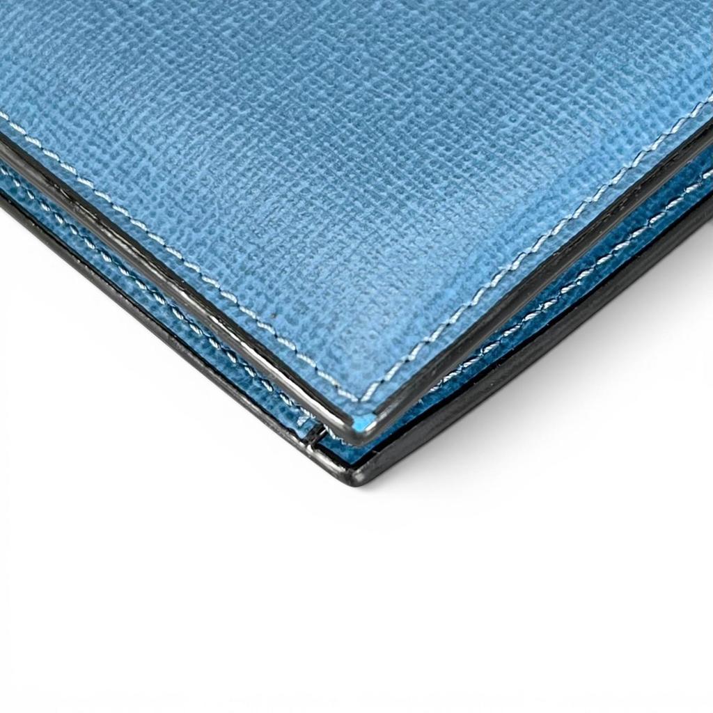 Great Valextra Bifold Wallet Wallet blue Grain calf Leather mens Used