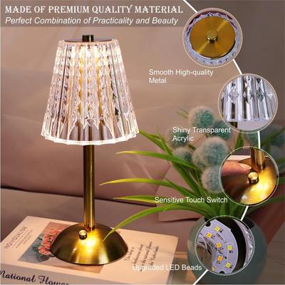 USB Rechargeable LED Table Lamp Touch Sensor Desktop Night Light For Bar Hotel Restaurant Bedroom Atmosphere Room Decor Lighting