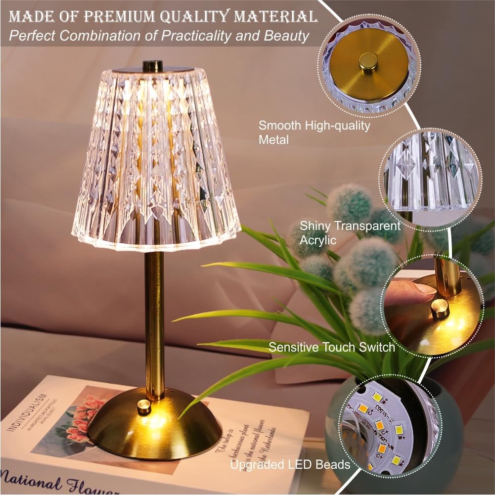 USB Rechargeable LED Table Lamp Touch Sensor Desktop Night Light For Bar Hotel Restaurant Bedroom Atmosphere Room Decor Lighting