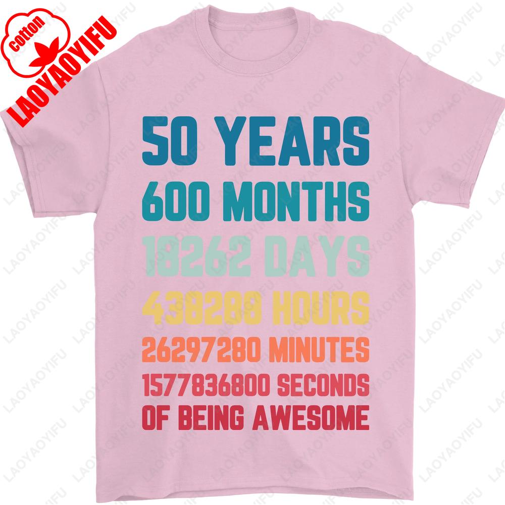 Vintage 1975 Original Mens 50th Birthday TShirt  50 Years of Legacy Cotton Retro Gift Oneck Male Unisex Adult Style Tops