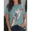 Summer Round Neck 3D Various Animal Print Top Fashionable Casual Short Sleeved Women's T-shirts