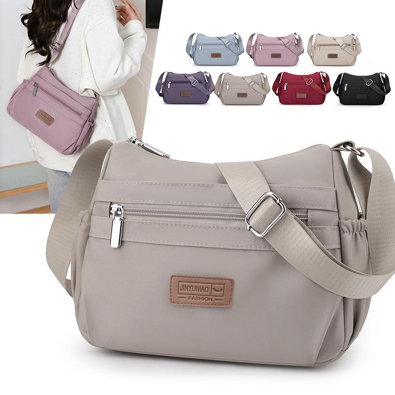 New Simple and Versatile Messenger Bag Large Capacity Lightweight Mother Bag Solid Color