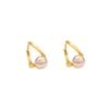 BELLA BOX Korean-style Simple And Elegant Fashionable Champagne Pearl Ear Buckles, A Versatile And Niche Design With A Noble Lady's Style
