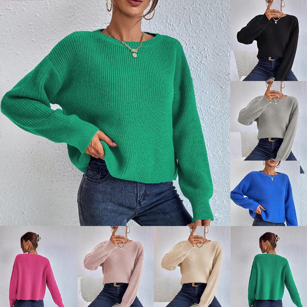 European Multi-Color Long-Sleeve Knit Sweater: Women's Loose-Fit, Autumn/Winter Collection