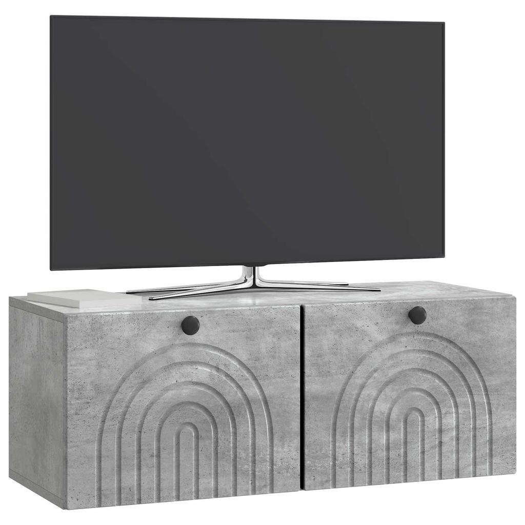 Wall Mounted TV Cabinet Concrete Grey 78.5 x 31 x 30 cm