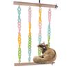 Colorful Chains Mice Rope Swing Stand Natural Wood Climbers  For Sugar Gliders Rats Hamsters