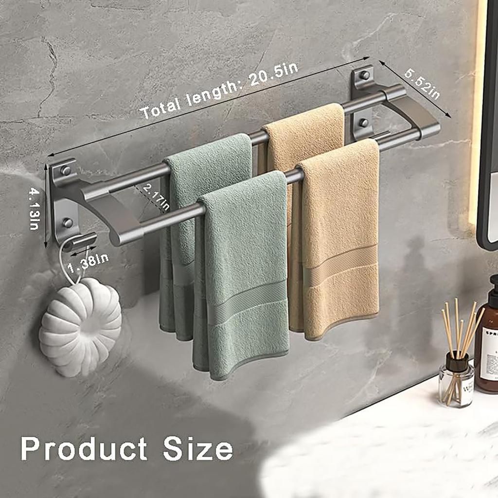 Portasciugamani da Parete Portaoggetti da Bagno Senza Foratura Barra Orizzontale Portasciugamani Cucina Accessori Bagno