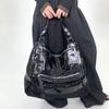 Street Dark Ladies Sequined Shoulder Bag Large Capacity Splicing Zipper Crossbody Handbag