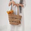 Large capacity shoulder straw woven bag women's versatile high-end hand-woven bag tote bag seaside vacation beach bag