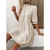 Women's Fashion Summer Spring Stripe Print 1/2 Sleeves O-Neck High Waist Casual Dresses