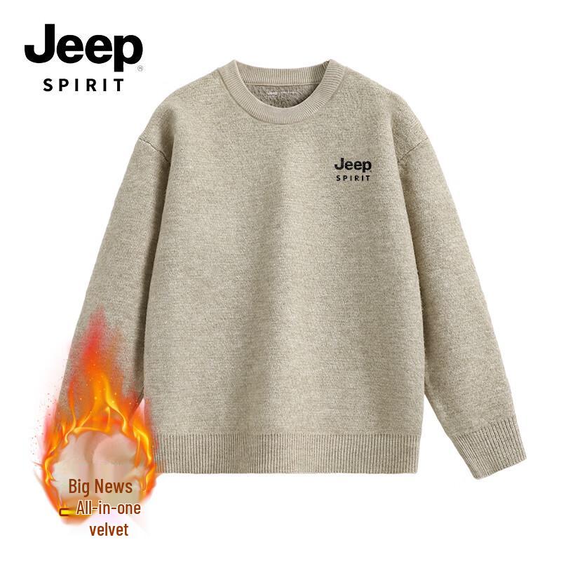 

JEEP SPIRIT Men s Heavyweight Fleece-Lined Round Neck Sweater 3XL