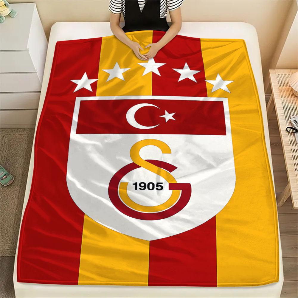 1PC Galatasaray SK Patterned Flannel Blanket Suitable For All Seasons for Home Decor Warmth and Comfort Gifts Holiday Present