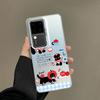 For Samsung Galaxy S25 S22 Ultra Plus S21 FE S24 S23 Ultra Plus FE Laser Phone Case Cartoon Animal Cute Apple Cat Back Covers