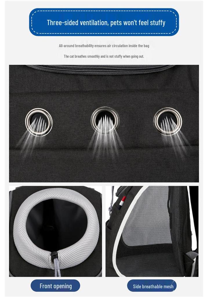 Breathable Pet Backpack for Cats & Dogs - Portable Double Shoulder Travel Bag