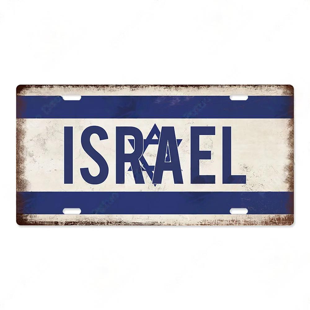 FJ Country National Flag Metal TinSigns Decor License Plate Plaque Metal Vintage Home Wall Decoration for Bar Pub Man Cave