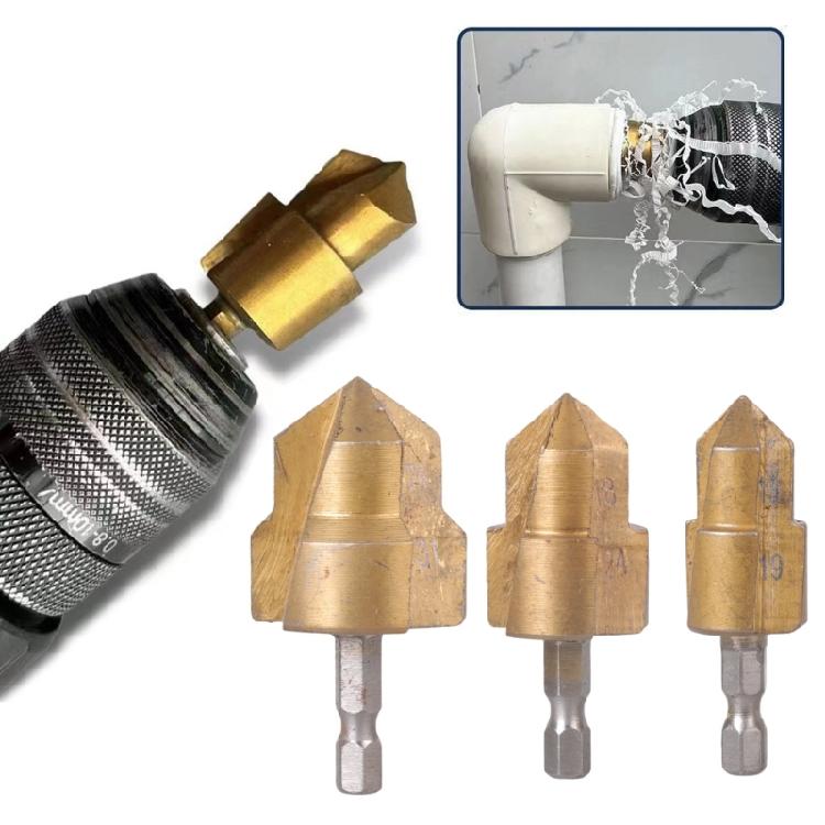 Water Pipe Expansion Drill Bits 6.35mm Hexagonal Shank Step Drill Bit Punching Tool For Plumber Repair Power Tool