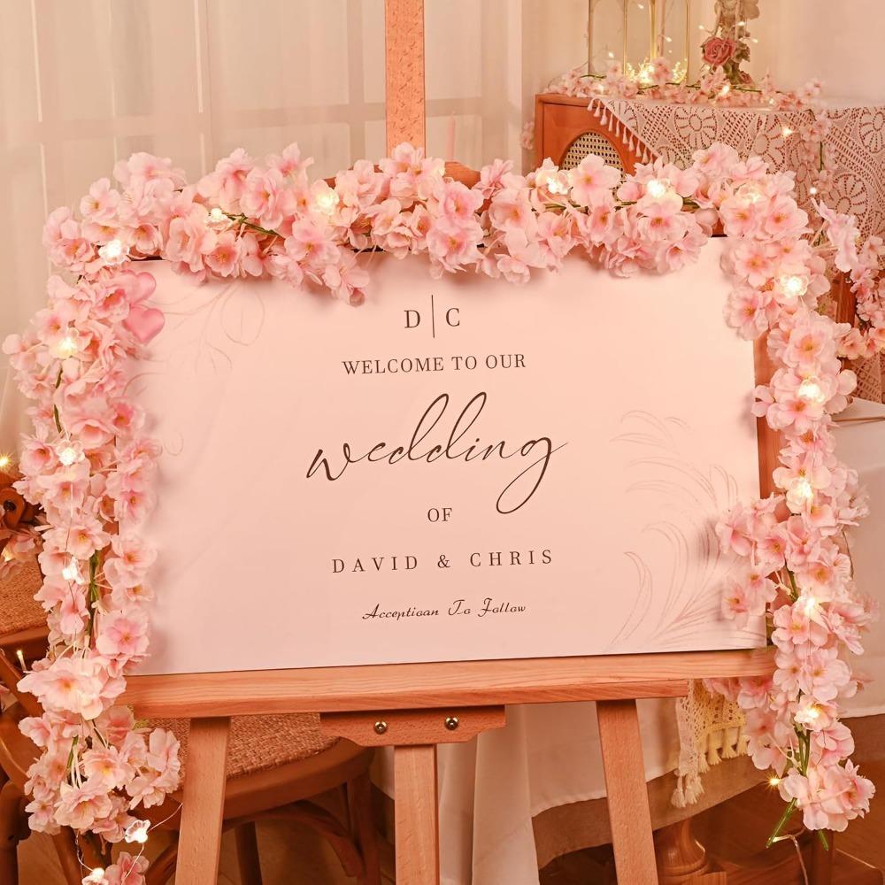 180cm Künstliche Rosa Kirschblüten LED Ranke Heim Zimmer Tischdekoration Garten Vorhänge Zubehör DIY Party Hochzeitsdeko