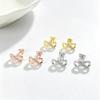 S925 Sterling Silver Infinity Stud Earrings for Women - Rhinestone Inlaid, Light Luxury Fashion Jewelry