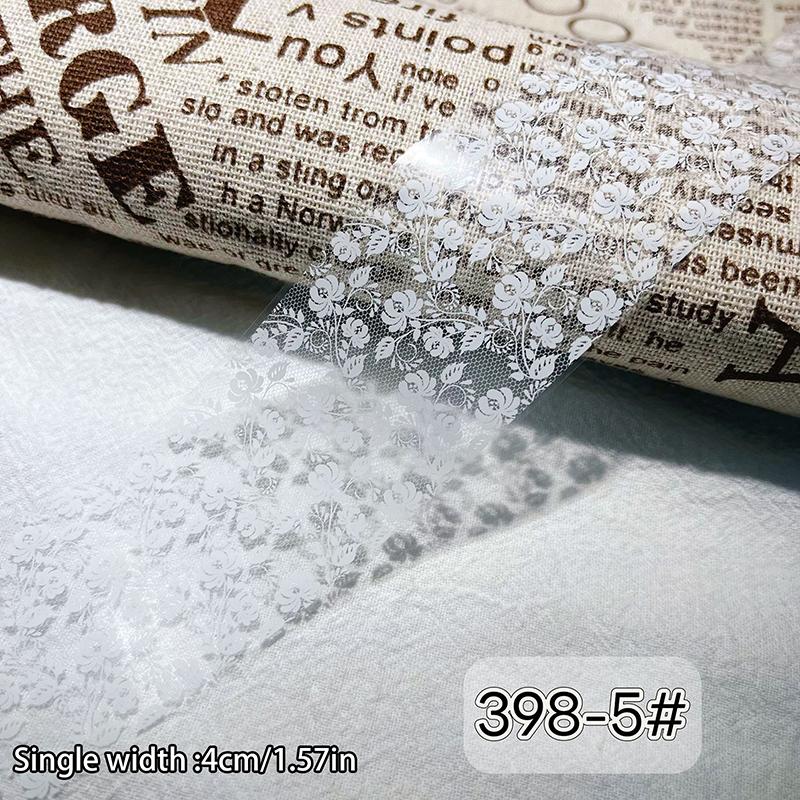 1/10 Rotolo Elegante Bianco Nero Pizzo Fiore Unghie Foil da Trasferimento Fantasia Retrò Floreale Cielo Stellato Carta Adesiva Manicure Accessori