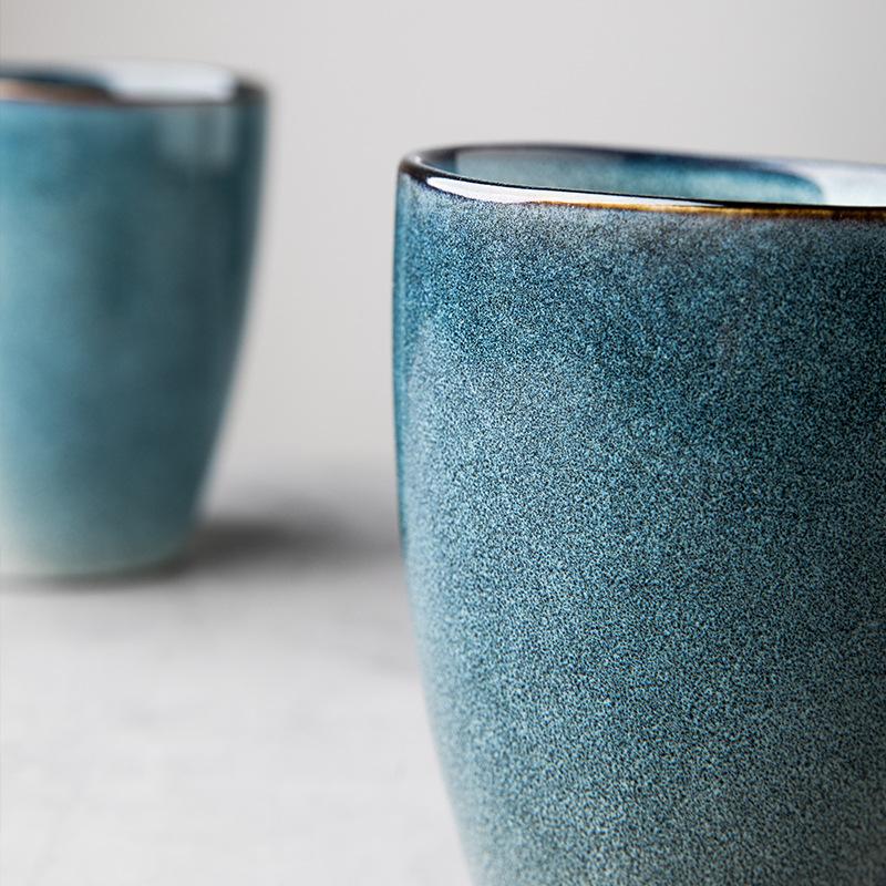 Blue Kiln Cup Ceramic Water Cup Personalized European Retro Irregular Coffee Cup